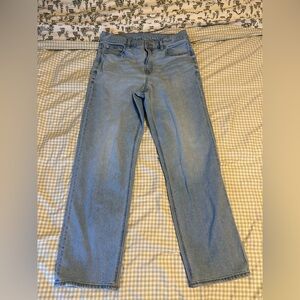 American Eagle Outfitters Women's Light Blue Straight Leg Jeans